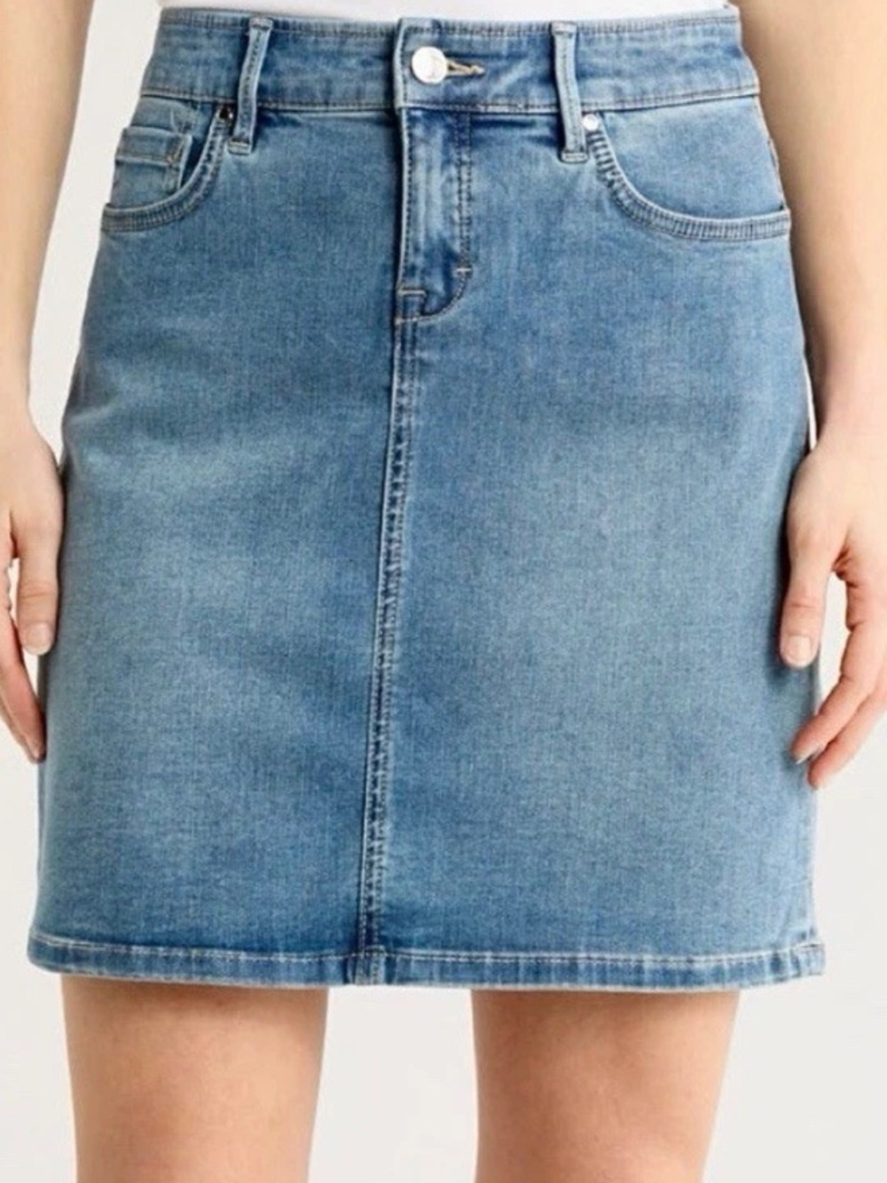 ✨New TOMMY BAHAMA Boracay Denim Indigo Short Jean Skirt Med Ocean Wash 16